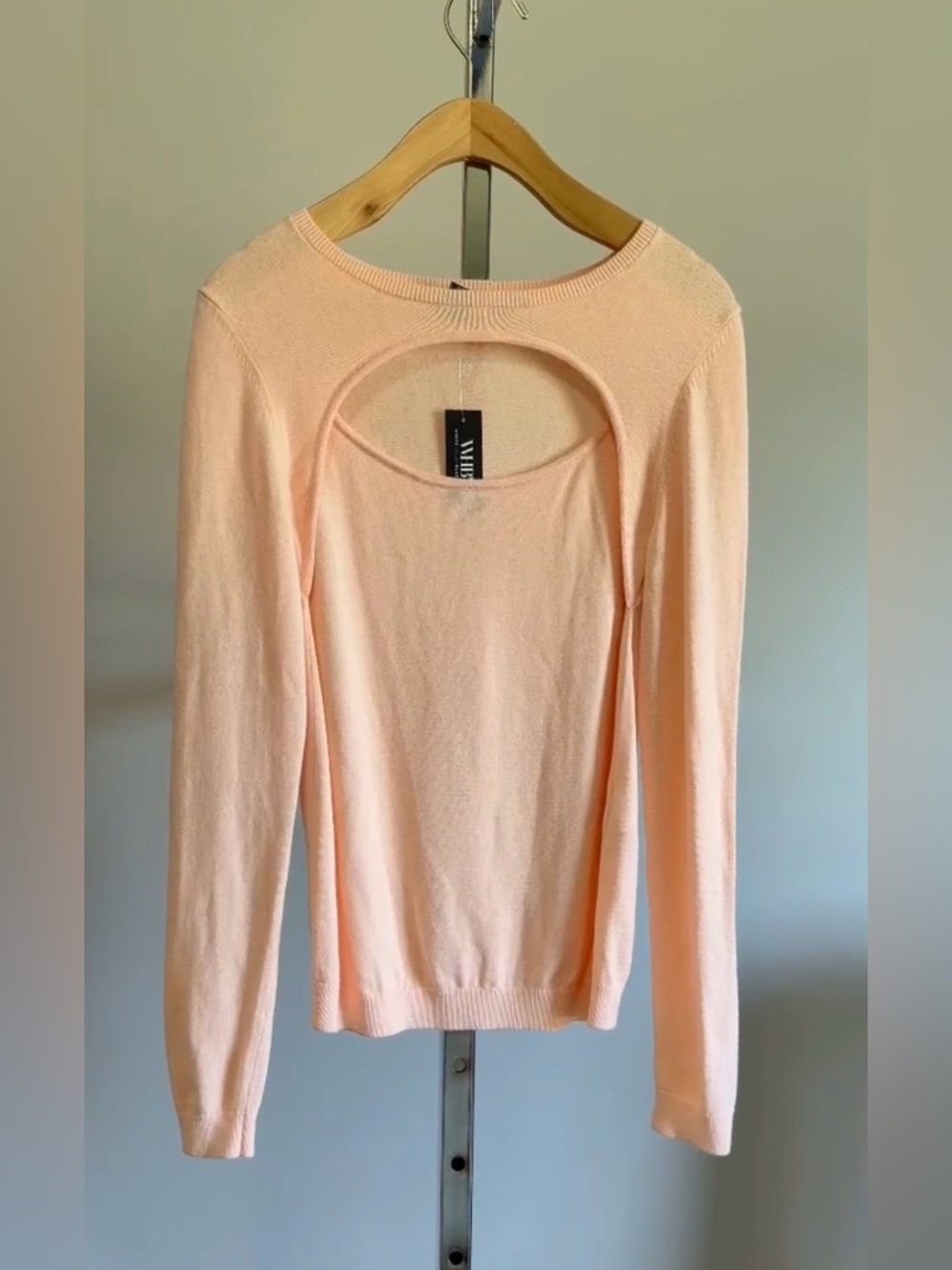 WHBM NWT Sorbet Cashmere Blend Cutout Mock Neck Knit Sweater XS